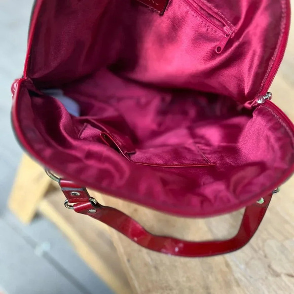 XOXO Red Patent Satchel Shoulder Bag – Monogram Studded Barbiecore Y2K Bling - Picture 9 of 10